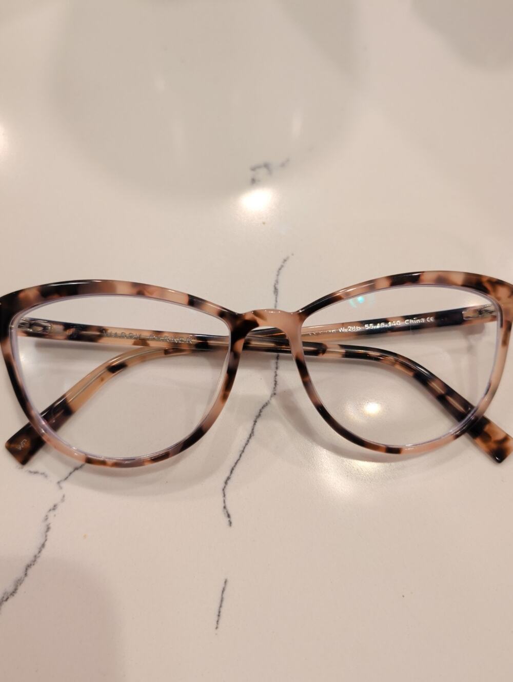 Warby Parker Louise W 286 Blush Tortoise Cat Eye Frame 55-16-140